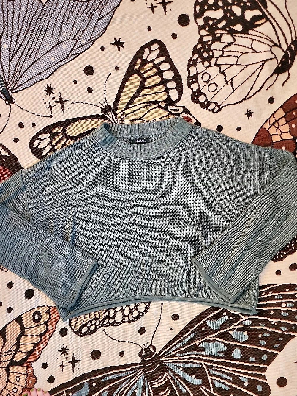 Wild Fable Cropped Crewneck Teal Sweater – Size XXL